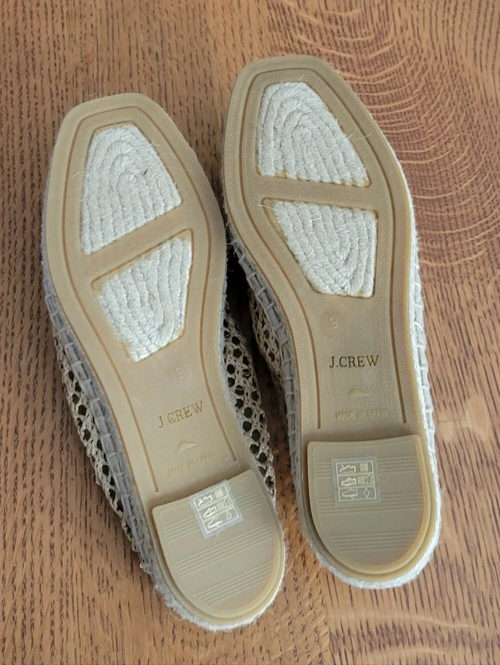 J. Crew Made-in-Spain woven Mary Jane Espadrille Flats - faux raffia - natural
